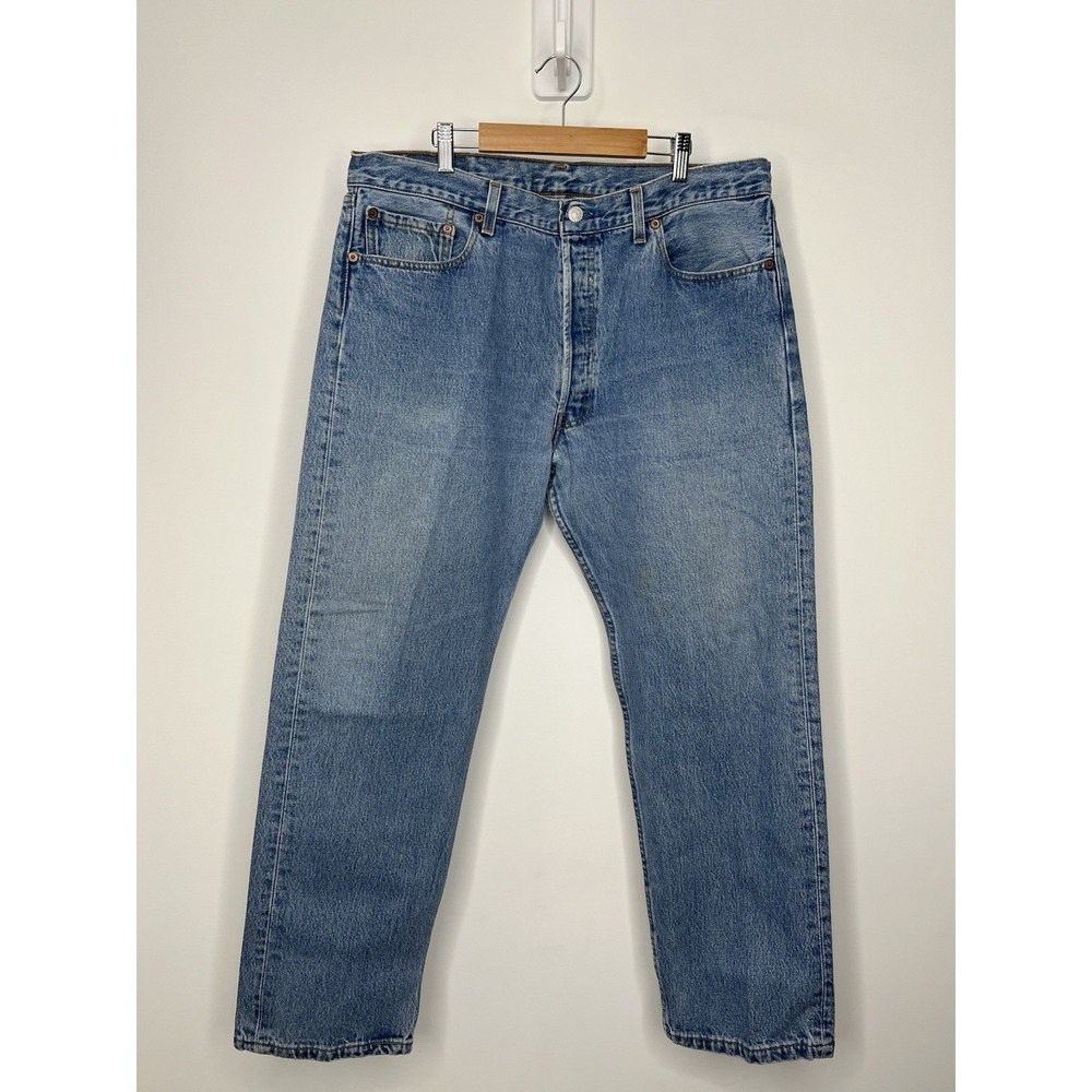 VTG 90s Levis 501-0193 Jeans Mens 38X30 Light Wash Straight Leg Button Fly USA